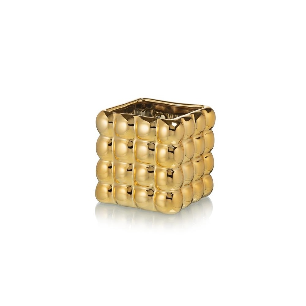 BUBBLE CUBE 11.5X11.5X11.7 GOLD EFFECT